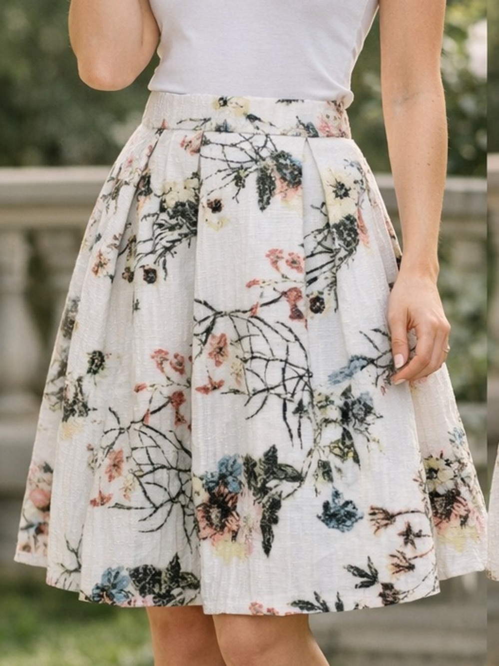 Lucy Paris White Floral Circle Skirt